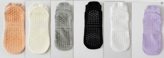 Pilates Non-Slip Grip Socks – Breathable Cotton Yoga & Fitness Socks