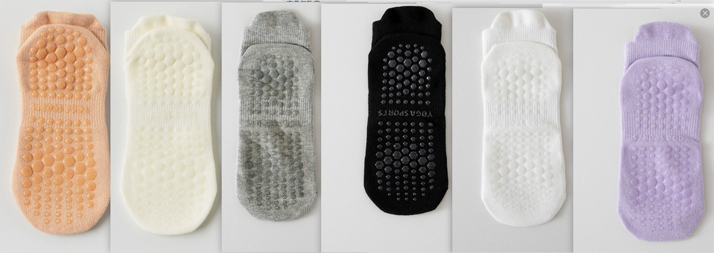 Pilates Non-Slip Grip Socks – Breathable Cotton Yoga & Fitness Socks