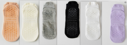 Pilates Non-Slip Grip Socks – Breathable Cotton Yoga & Fitness Socks