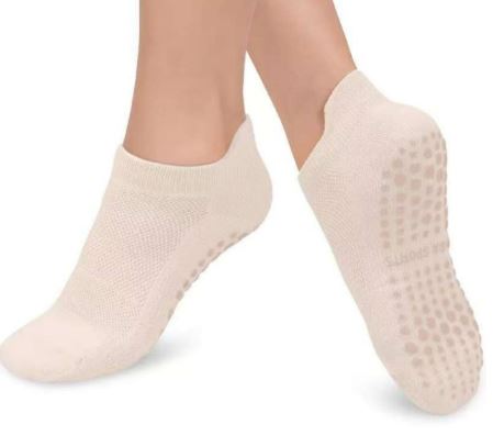 Pilates Non-Slip Grip Socks – Breathable Cotton Yoga & Fitness Socks