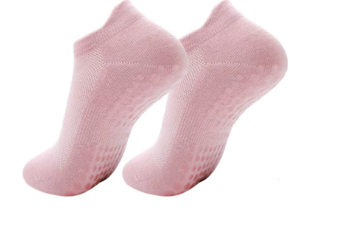 Pilates Non-Slip Grip Socks – Breathable Cotton Yoga & Fitness Socks